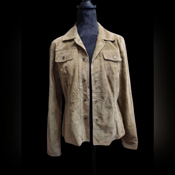 Vintage Classiques Entier Suede Leather Olive Green S - Picture 10 of 11